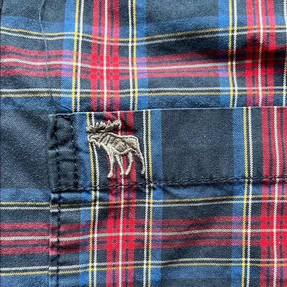 Men's Blue and Red Plaid Shirt - Picture 3 of 5